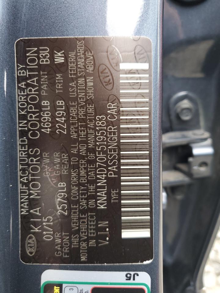 2015 Kia Cadenza Premium VIN: KNALN4D70F5195183 Lot: 80668265