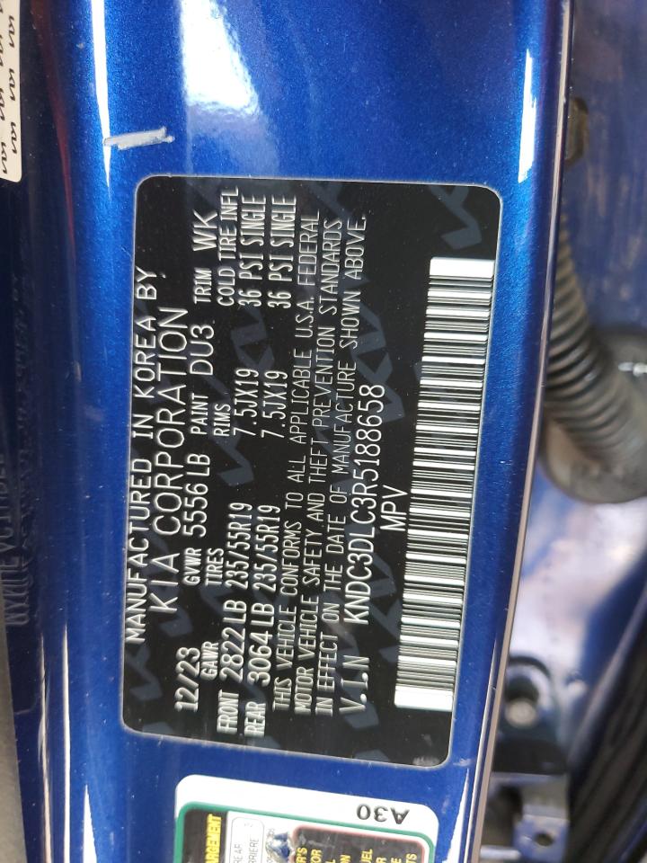 2024 Kia Ev6 Light VIN: KNDC3DLC3R5188658 Lot: 84421595