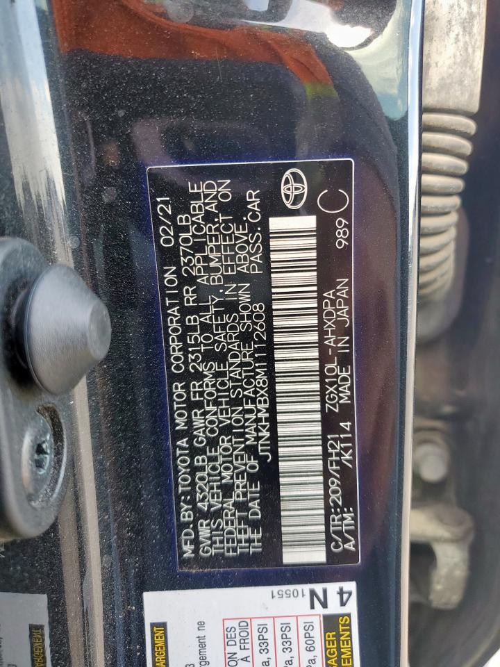 2021 Toyota C-Hr Xle VIN: JTNKHMBX8M1112608 Lot: 84567285