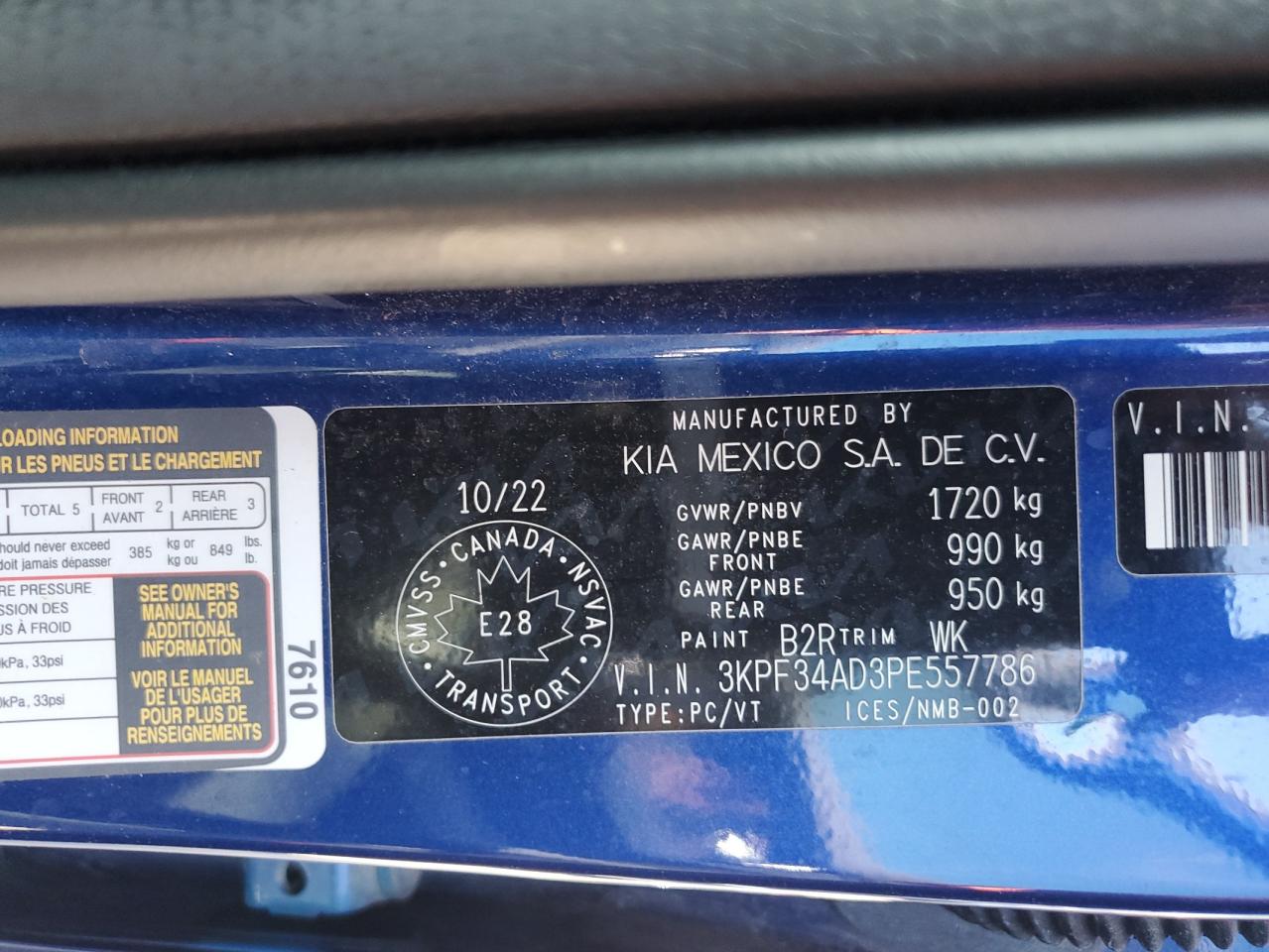 2023 Kia Forte Ex VIN: 3KPF34AD3PE557786 Lot: 84290025