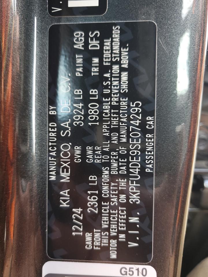 2025 Kia K4 Ex VIN: 3KPFU4DE9SE074295 Lot: 69830495