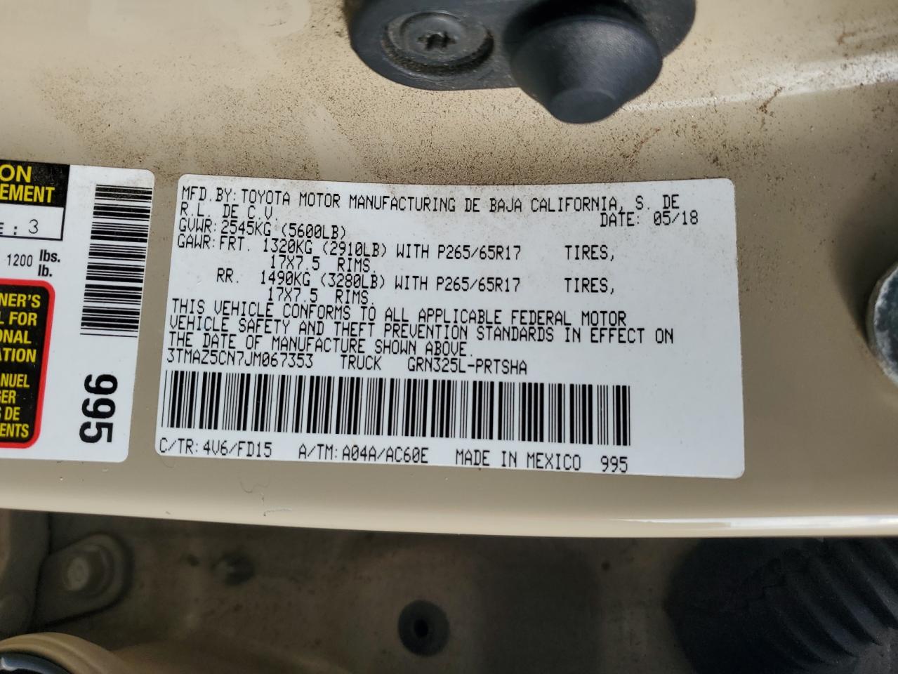 2018 Toyota Tacoma Double Cab VIN: 3TMAZ5CN7JM067353 Lot: 81782015