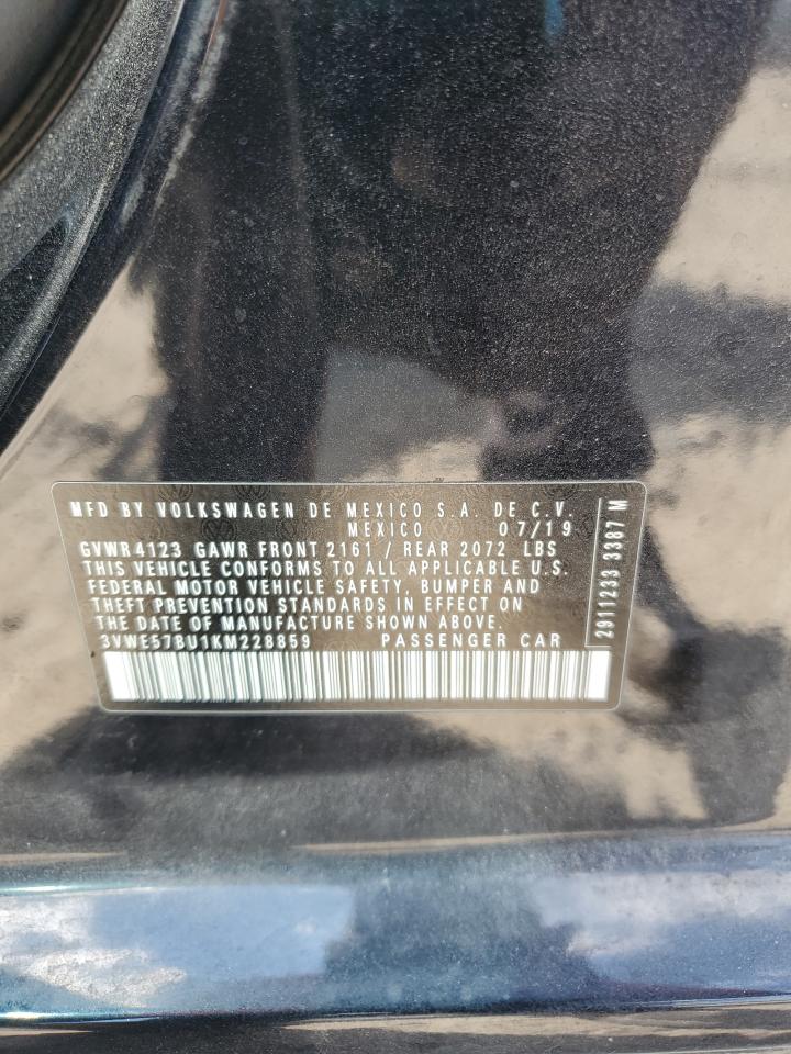 2019 Volkswagen Jetta Sel VIN: 3VWE57BU1KM228859 Lot: 80702855