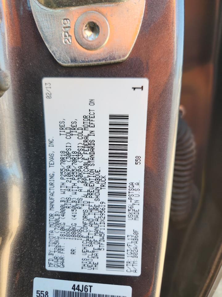 2013 Toyota Tundra Crewmax Sr5 VIN: 5TFDW5F11DX295619 Lot: 80065555