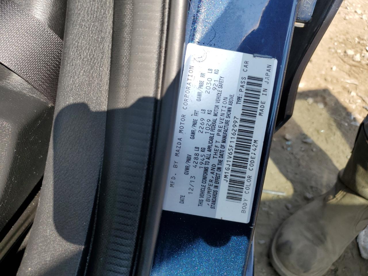 2015 Mazda 6 Touring VIN: JM1GJ1V65F1162997 Lot: 81046365