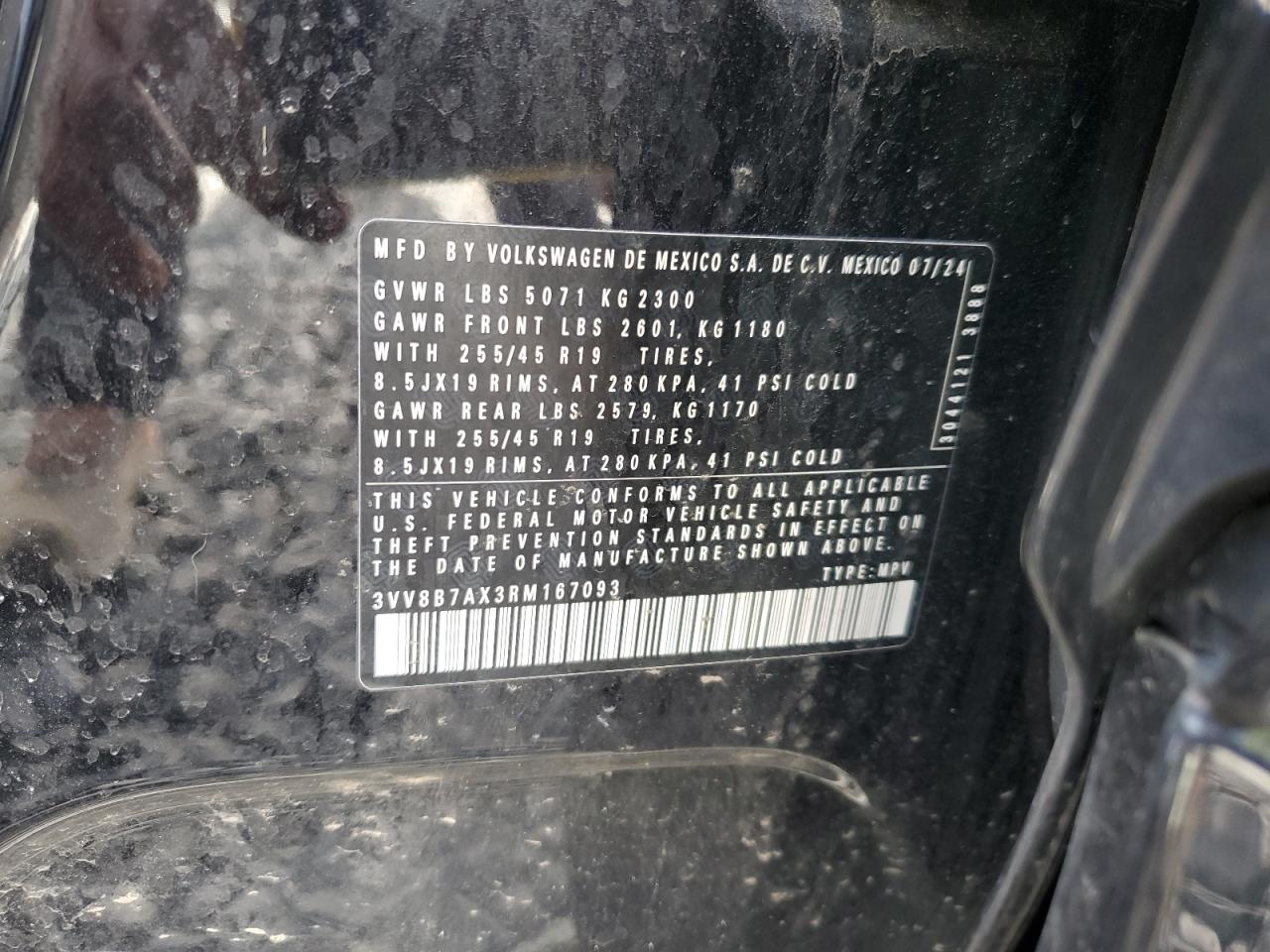 2024 Volkswagen Tiguan Se R-Line Black VIN: 3VV8B7AX3RM167093 Lot: 80516455