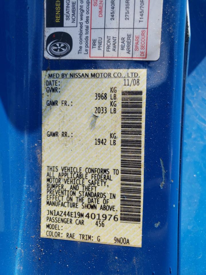 2009 Nissan 370Z VIN: JN1AZ44E19M401976 Lot: 80392515