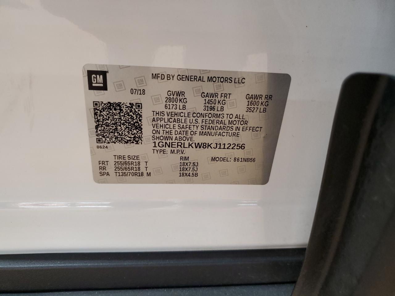 2019 Chevrolet Traverse Ls VIN: 1GNERLKW8KJ112256 Lot: 80810735