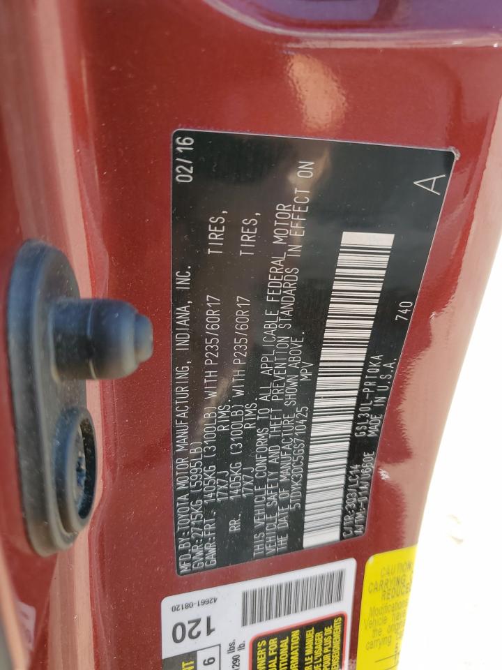 2016 Toyota Sienna Xle VIN: 5TDYK3DC5GS710425 Lot: 84276595