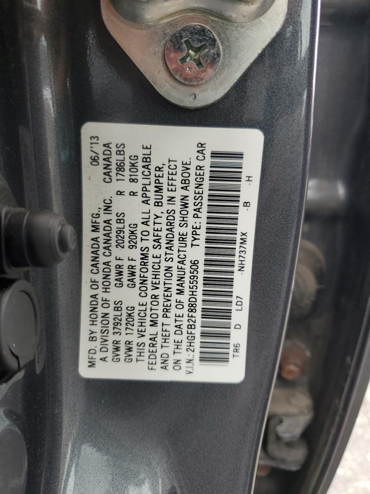 2013 Honda Civic Ex VIN: 2HGFB2F88DH559506 Lot: 80915485