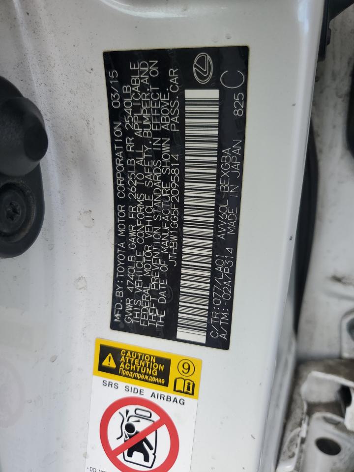 2015 Lexus Es 300H VIN: JTHBW1GG5F2095814 Lot: 81677915