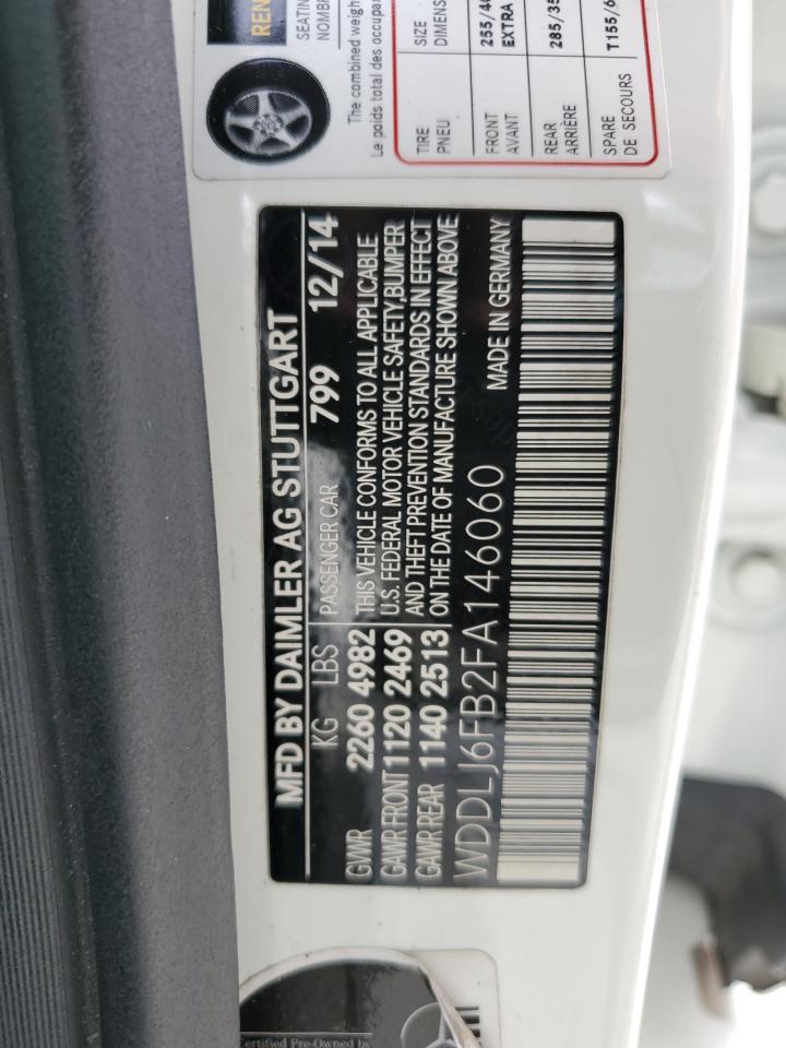 2015 Mercedes-Benz Cls 400 VIN: WDDLJ6FB2FA146060 Lot: 84407675