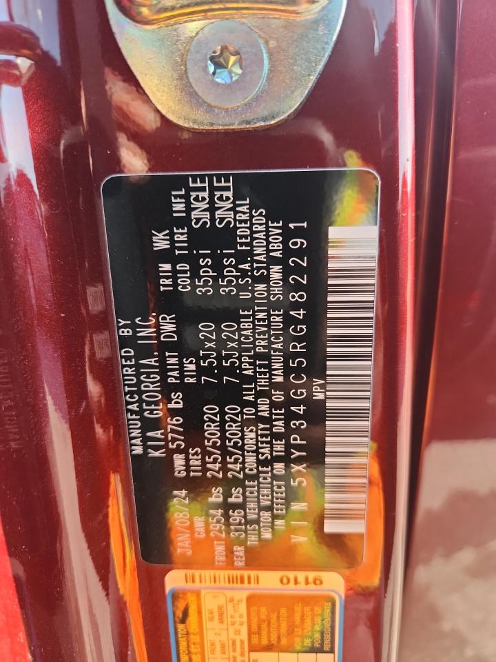 2024 Kia Telluride Ex VIN: 5XYP34GC5RG482291 Lot: 81502855