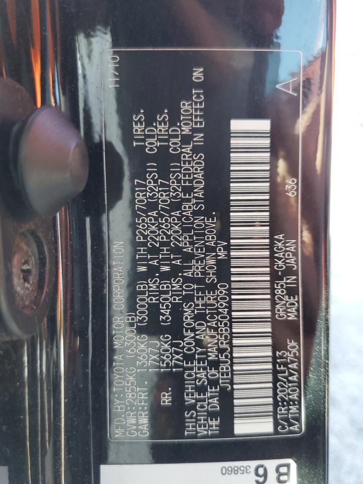 2011 Toyota 4Runner Sr5 VIN: JTEBU5JR5B5049090 Lot: 70593565