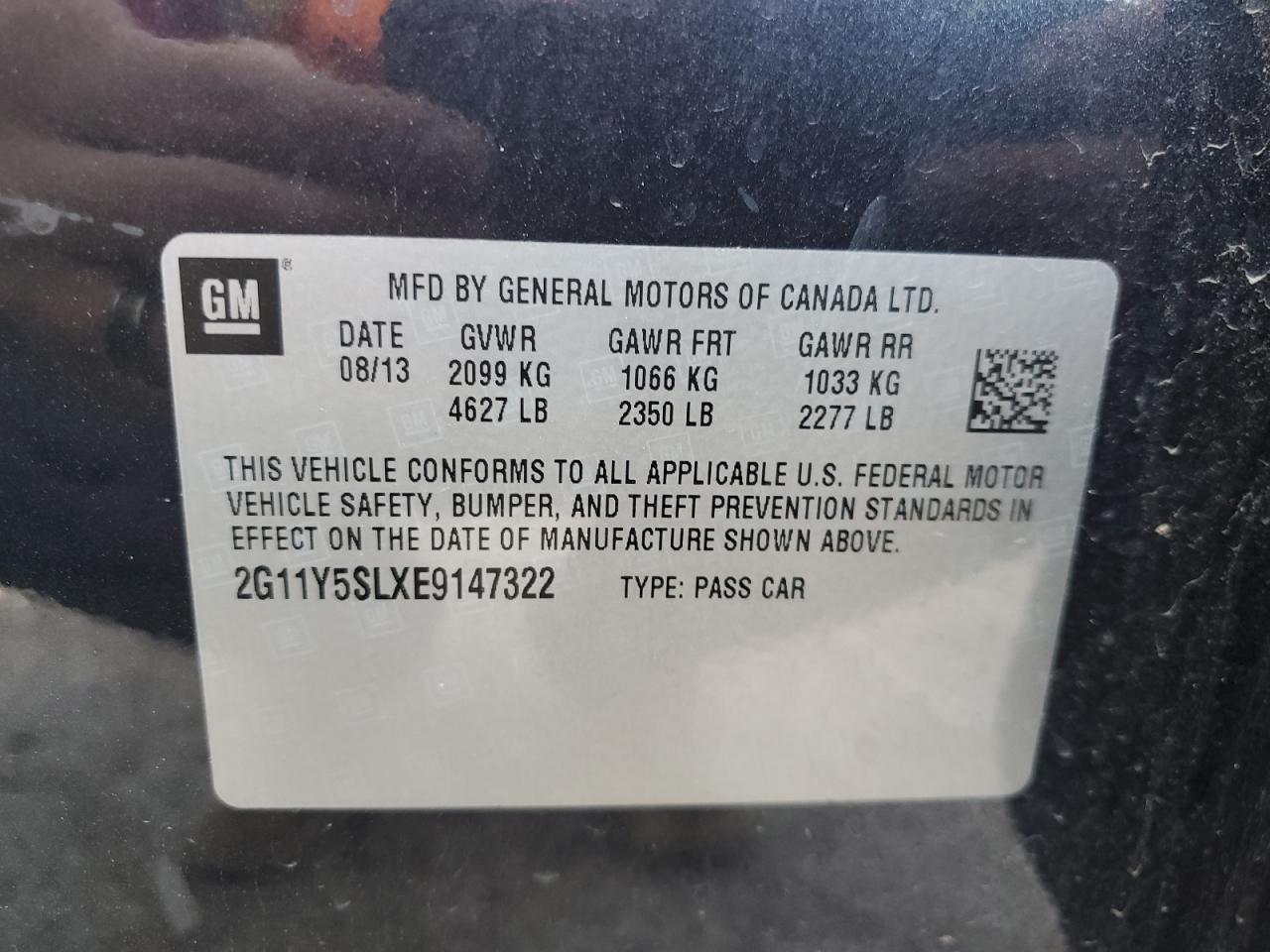 2014 Chevrolet Impala Ls VIN: 2G11Y5SLXE9147322 Lot: 80836725