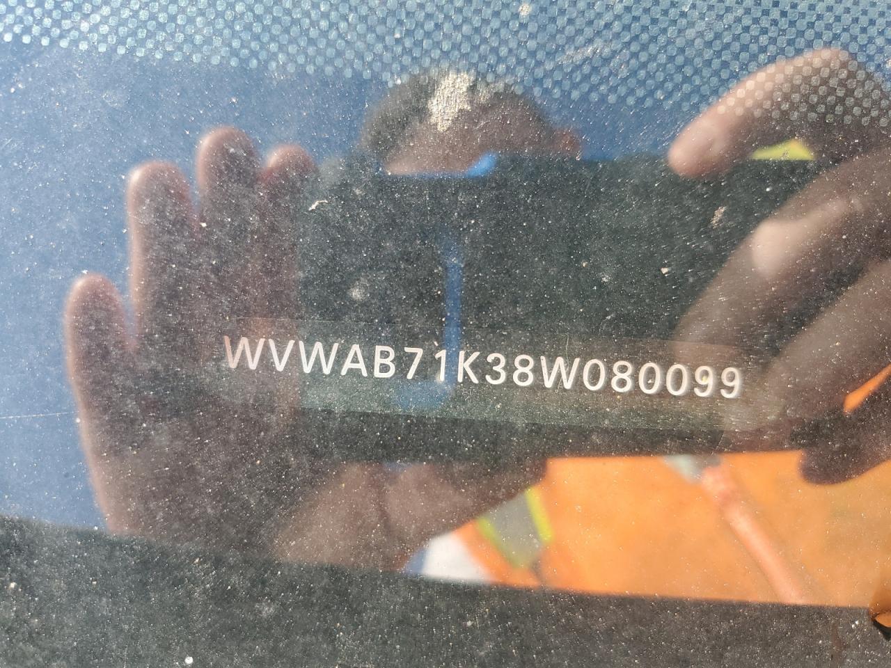 2008 Volkswagen Rabbit VIN: WVWAB71K38W080099 Lot: 84264675