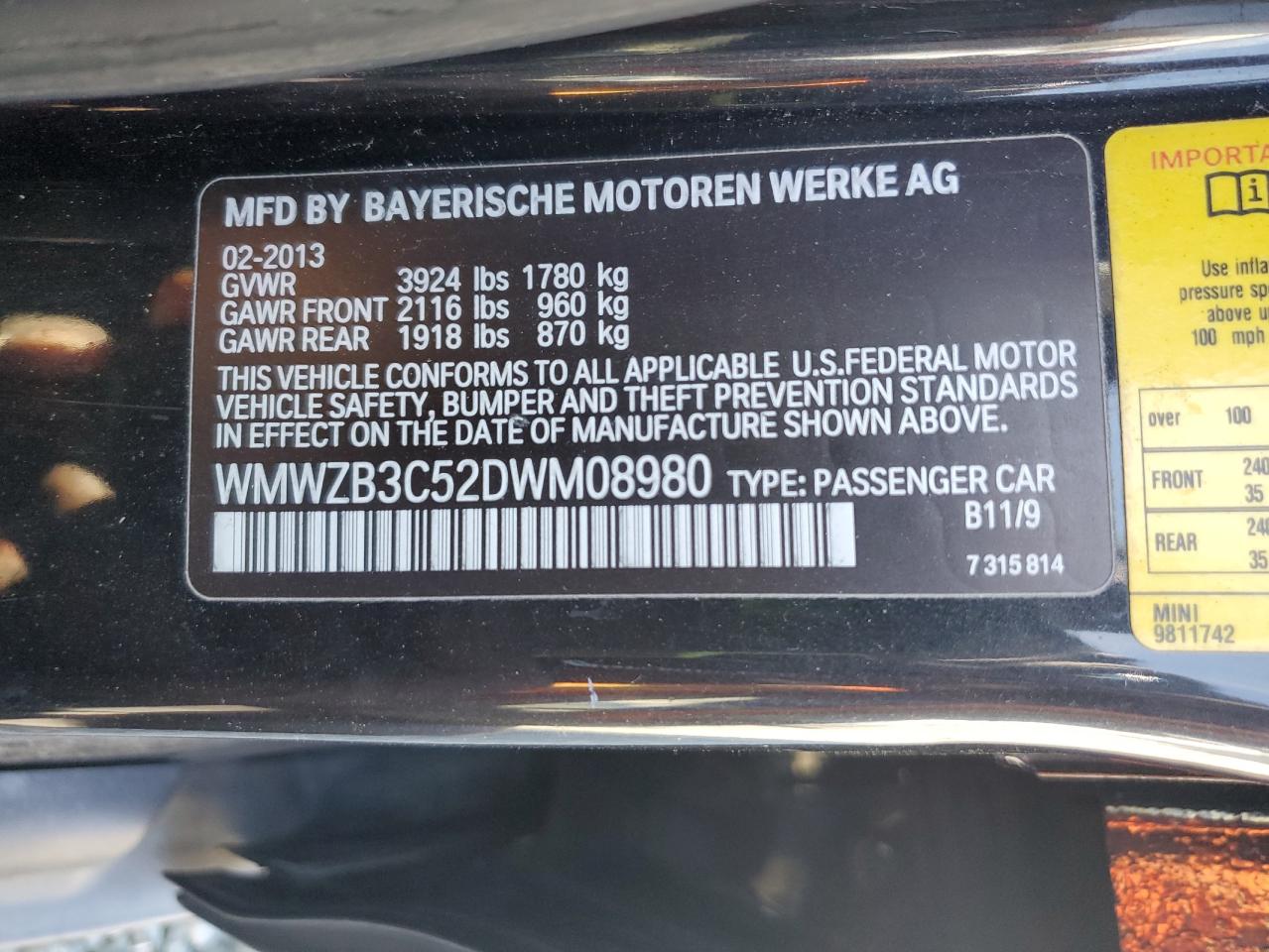 2013 Mini Cooper Countryman VIN: WMWZB3C52DWM08980 Lot: 80160825