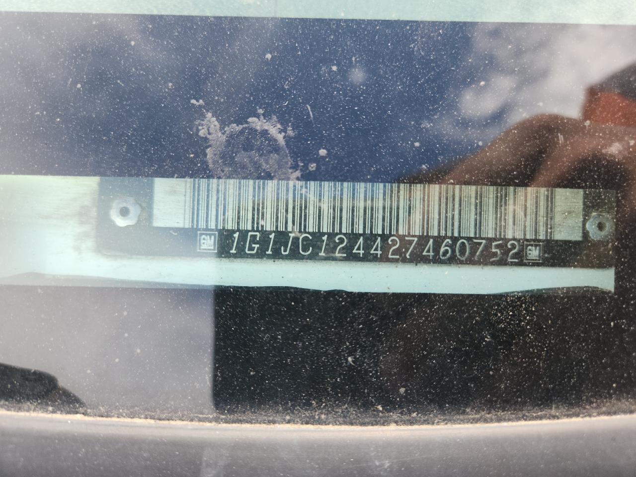 2002 Chevrolet Cavalier VIN: 1G1JC124427460752 Lot: 84474575