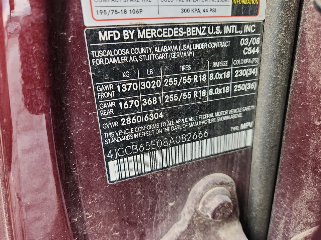 2008 Mercedes-Benz R 350 VIN: 4JGCB65E08A082666 Lot: 81084815