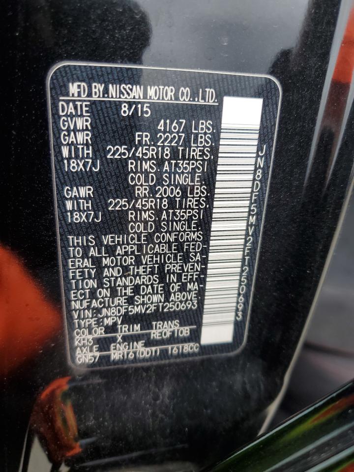 2015 Nissan Juke Nismo Rs VIN: JN8DF5MV2FT250693 Lot: 84209375