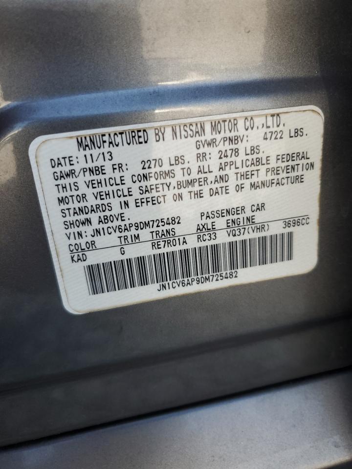 2013 Infiniti G37 VIN: JN1CV6AP9DM725482 Lot: 71429545