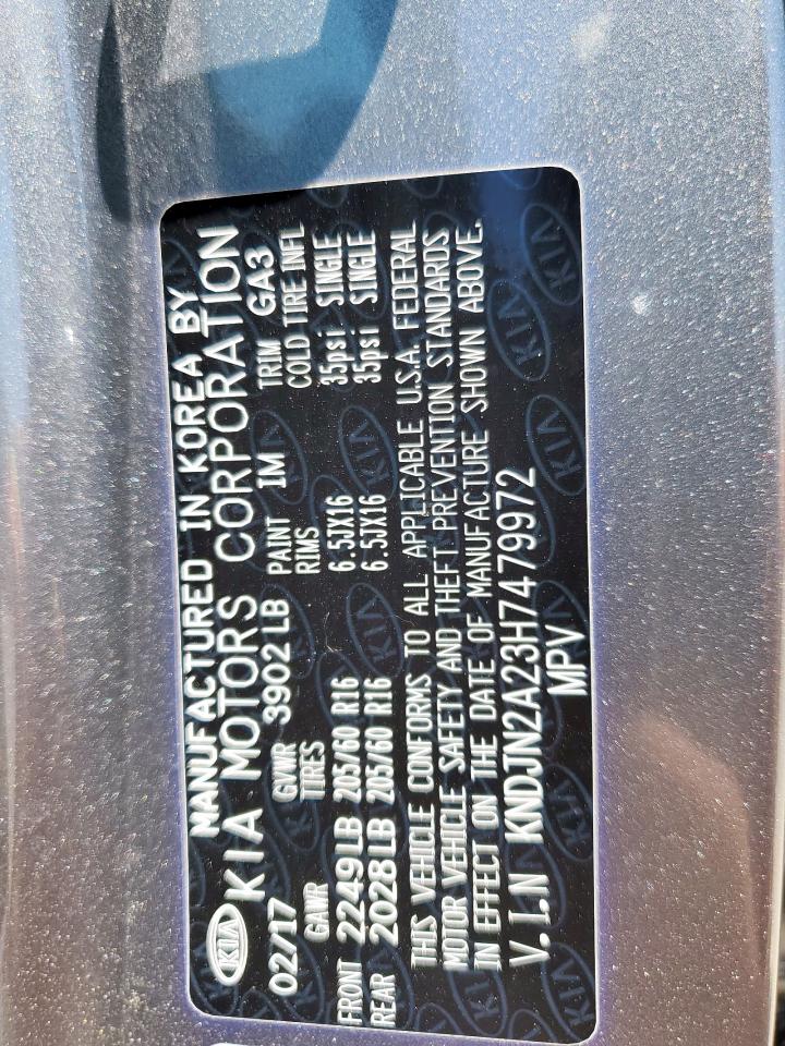 2017 Kia Soul VIN: KNDJN2A23H7479972 Lot: 71471425