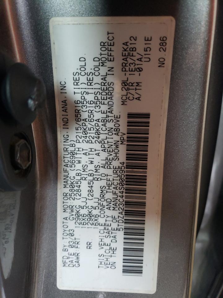 2004 Toyota Sienna Ce VIN: 5TDZA23C44S005954 Lot: 72036465