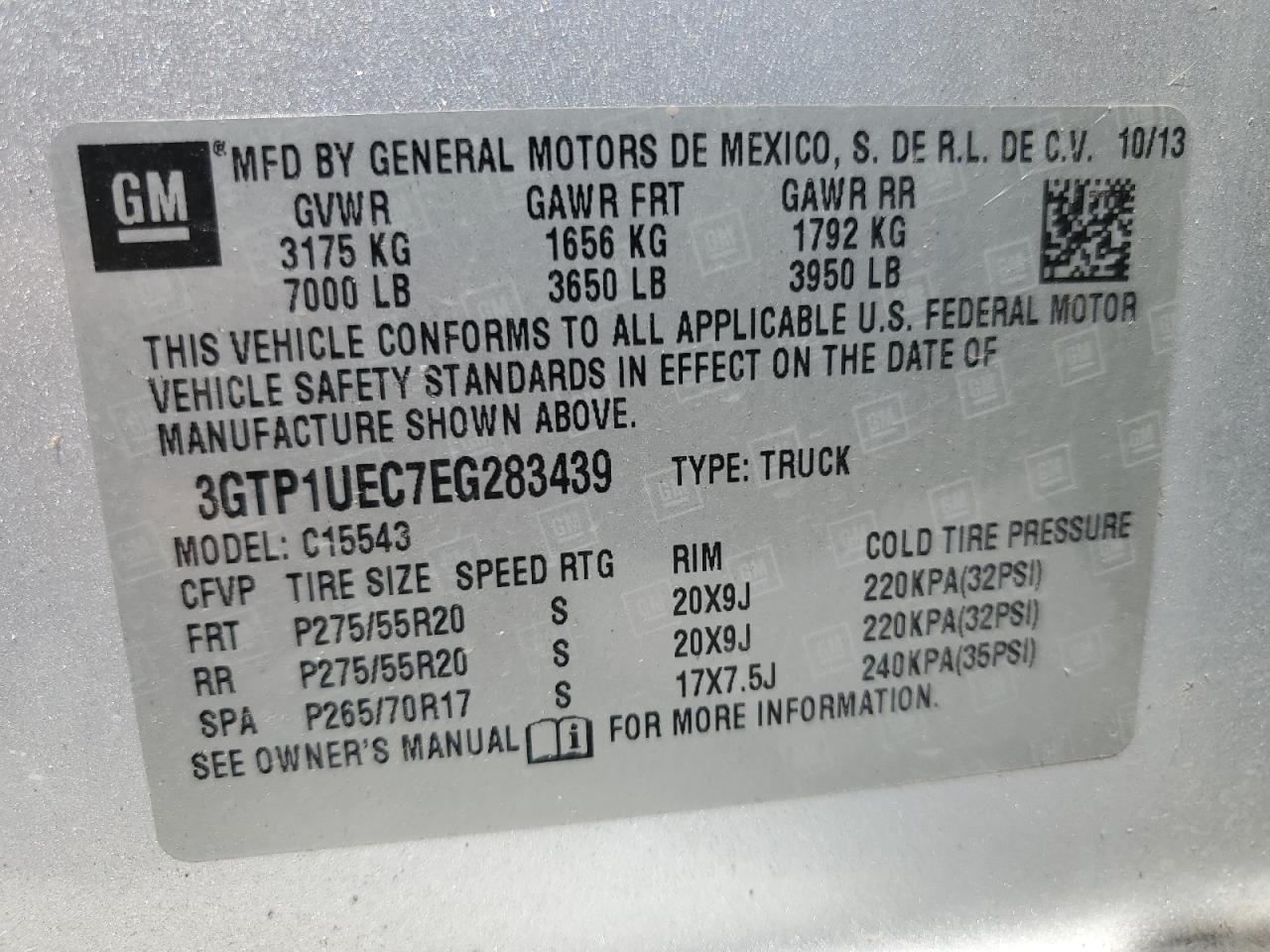 2014 GMC Sierra C1500 Sle VIN: 3GTP1UEC7EG283439 Lot: 80940495