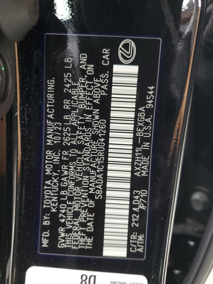 2024 Lexus Es 300H Base VIN: 58ADA1C15RU041260 Lot: 80673565