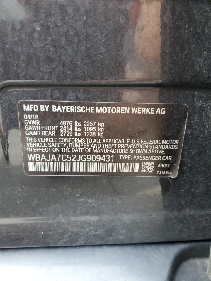 2018 BMW 530 Xi VIN: WBAJA7C52JG909431 Lot: 84040155