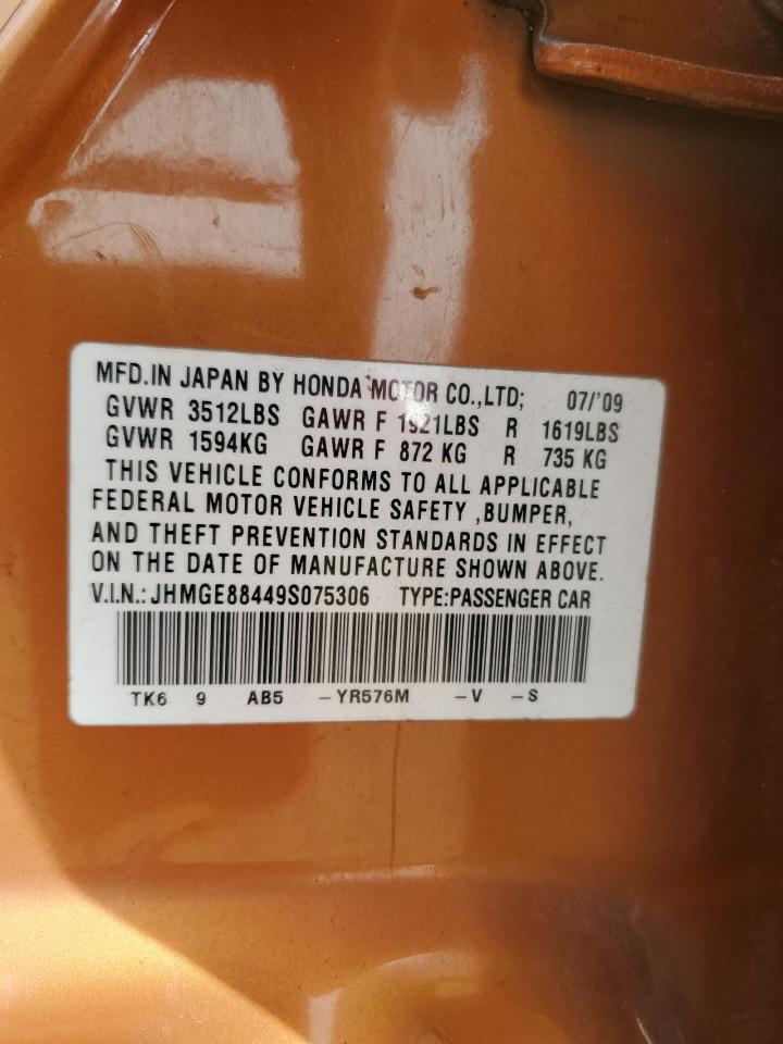 2009 Honda Fit Sport VIN: JHMGE88449S075306 Lot: 81654665