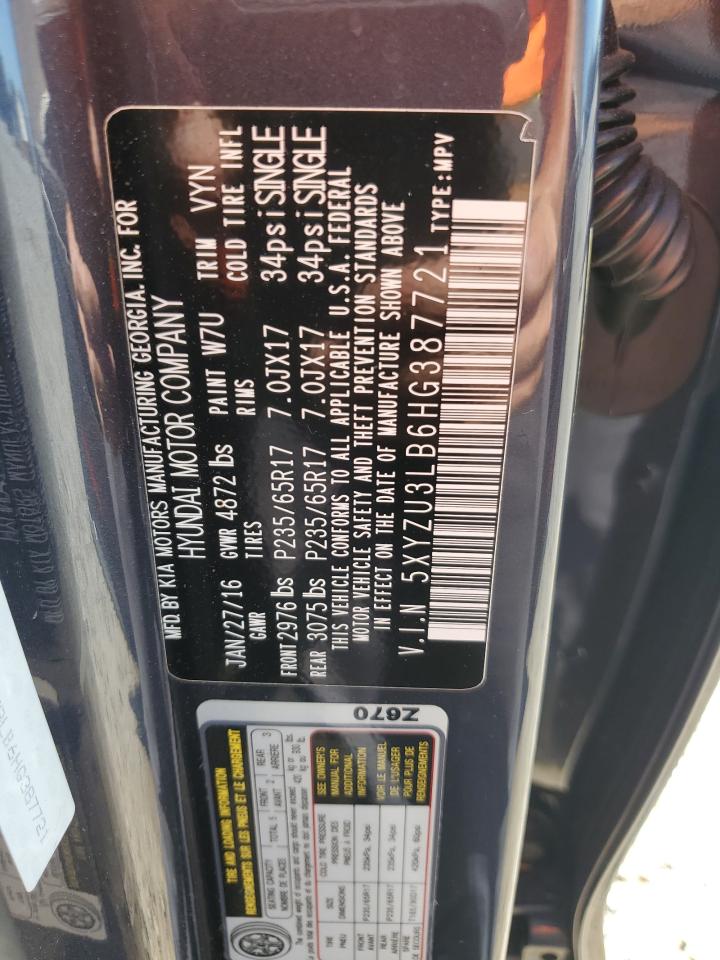 2017 Hyundai Santa Fe Sport VIN: 5XYZU3LB6HG387721 Lot: 81710025