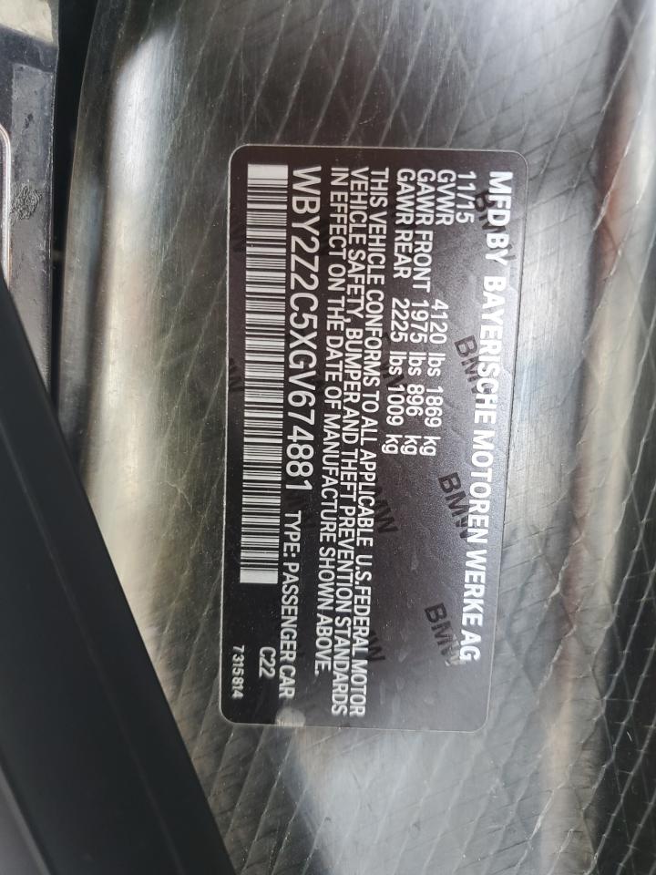 2016 BMW I8 VIN: WBY2Z2C5XGV674881 Lot: 84072175