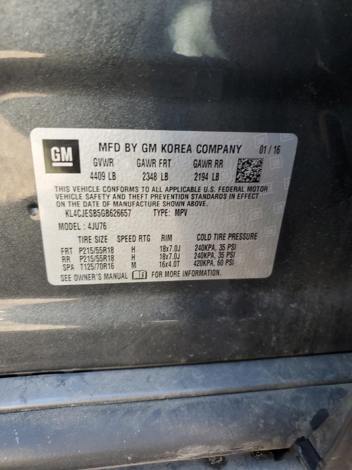 2016 Buick Encore VIN: KL4CJESB5GB626657 Lot: 81268425