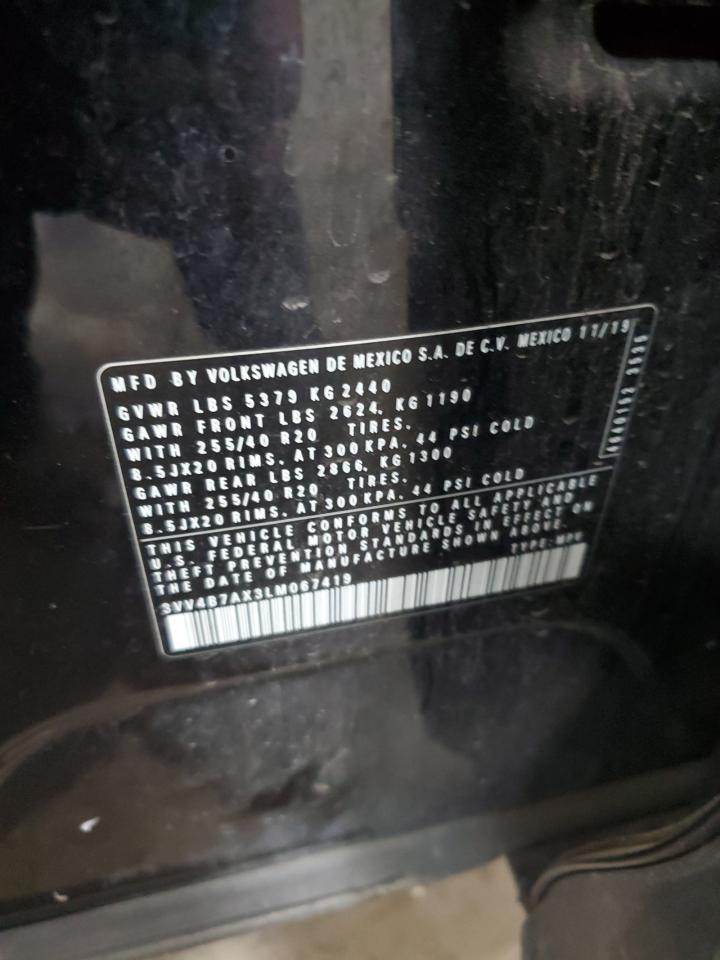 2020 Volkswagen Tiguan Sel Premium R-Line VIN: 3VV4B7AX3LM067419 Lot: 70813955