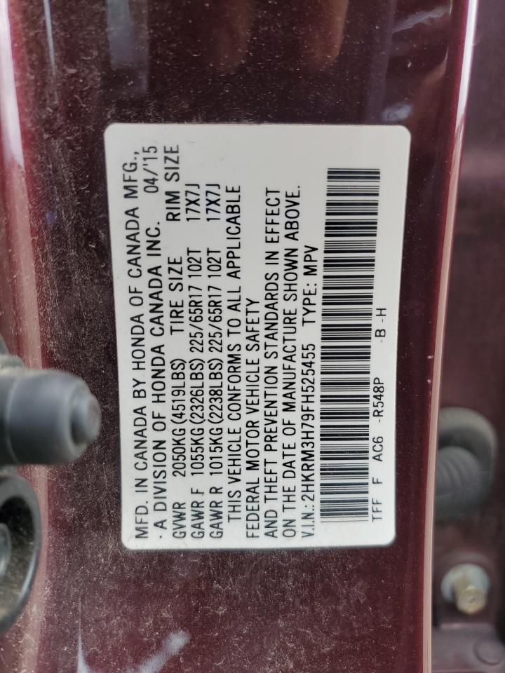 2015 Honda Cr-V Exl VIN: 2HKRM3H79FH525455 Lot: 82093465