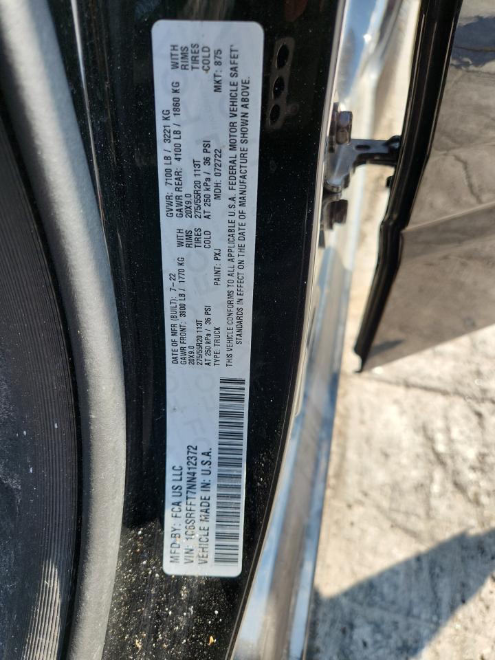 2022 Ram 1500 Big Horn/Lone Star VIN: 1C6SRFFT7NN412372 Lot: 69763605
