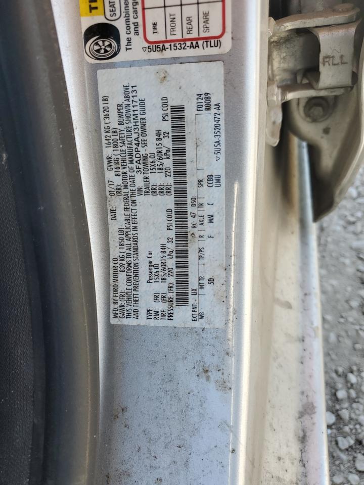 2017 Ford Fiesta S VIN: 3FADP4AJ3HM117131 Lot: 84459315