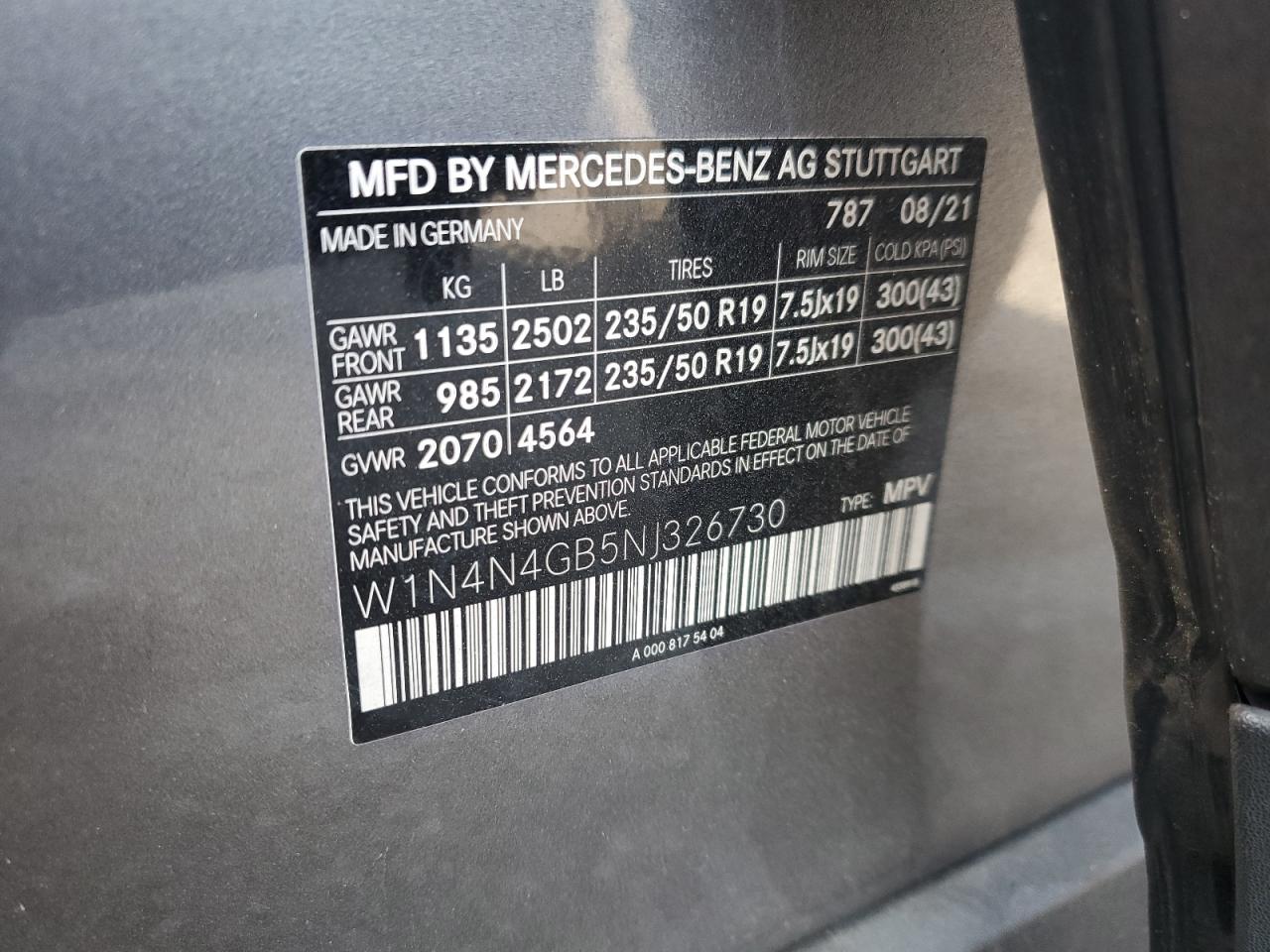 2022 Mercedes-Benz Gla 250 VIN: W1N4N4GB5NJ326730 Lot: 81804605