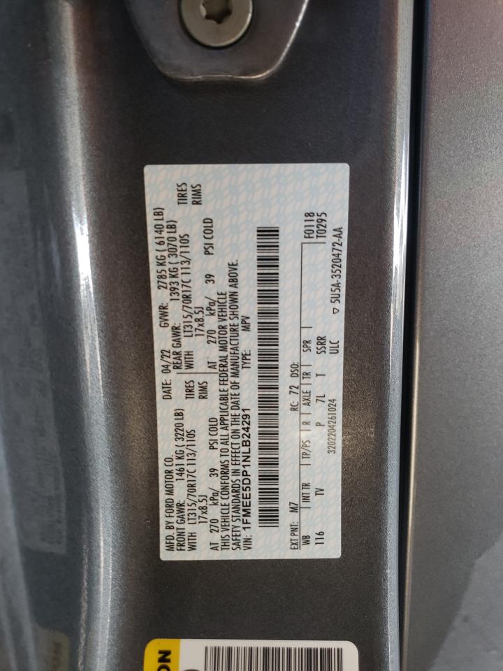 2022 Ford Bronco Base VIN: 1FMEE5DP1NLB24291 Lot: 81697575