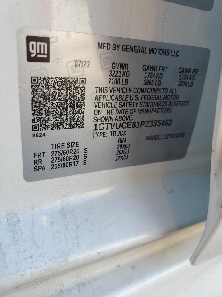 2023 GMC Sierra K1500 Elevation VIN: 1GTVUCE81PZ335462 Lot: 81868785