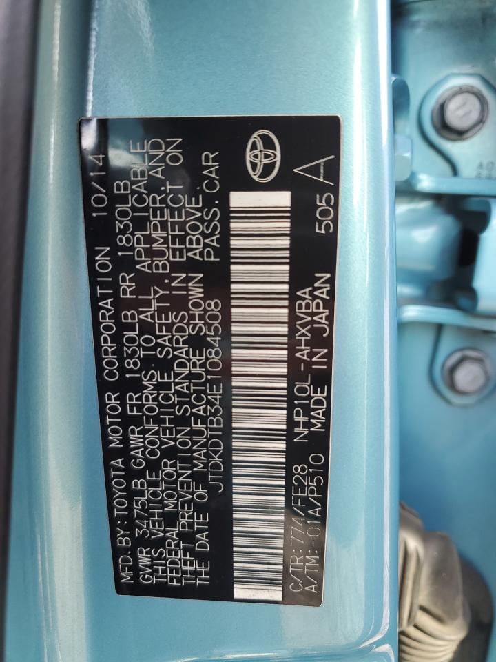 2014 Toyota Prius C VIN: JTDKDTB34E1084508 Lot: 71325905