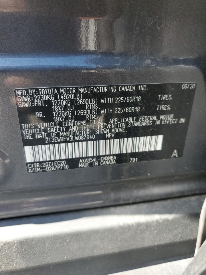 2020 Toyota Rav4 Xse VIN: 2T3EWRFV3LW087940 Lot: 64748185