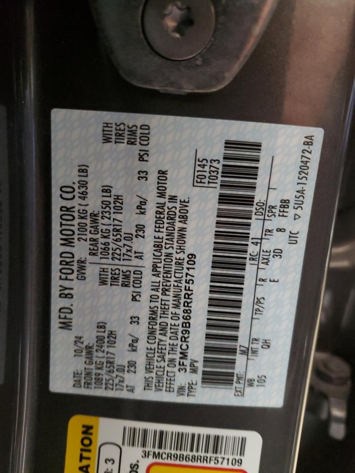 2024 Ford Bronco Sport Big Bend VIN: 3FMCR9B68RRF57109 Lot: 83869065