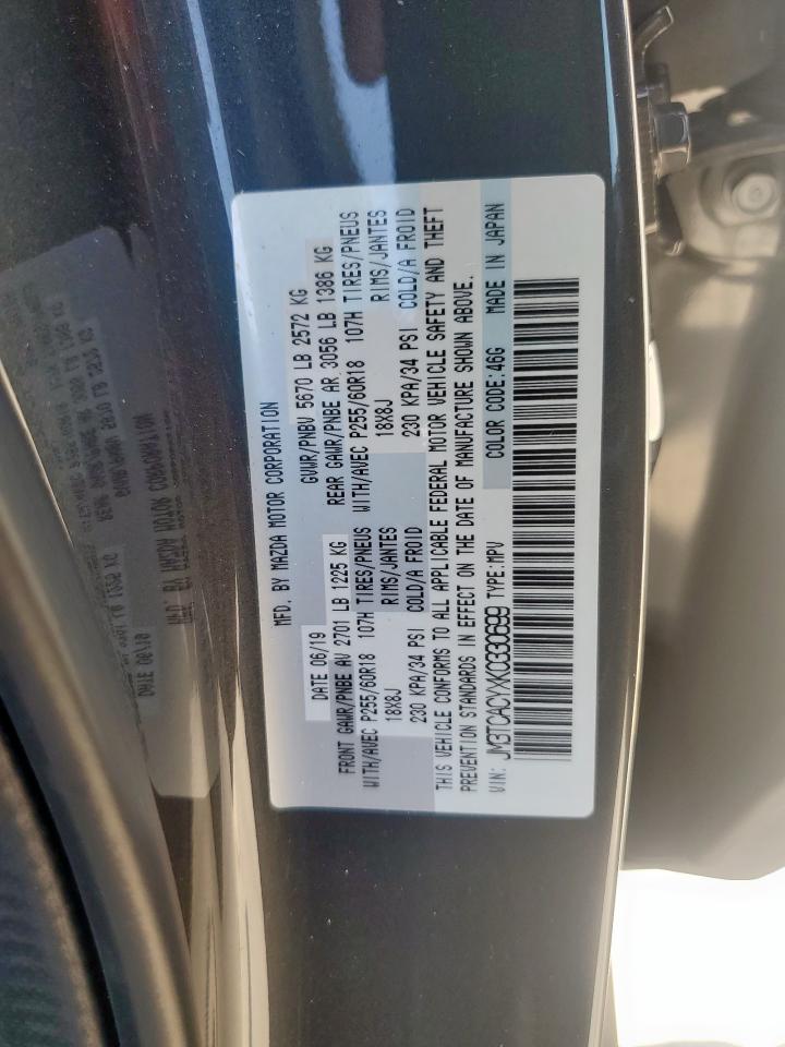 2019 Mazda Cx-9 Touring VIN: JM3TCACYXK0330699 Lot: 80723575