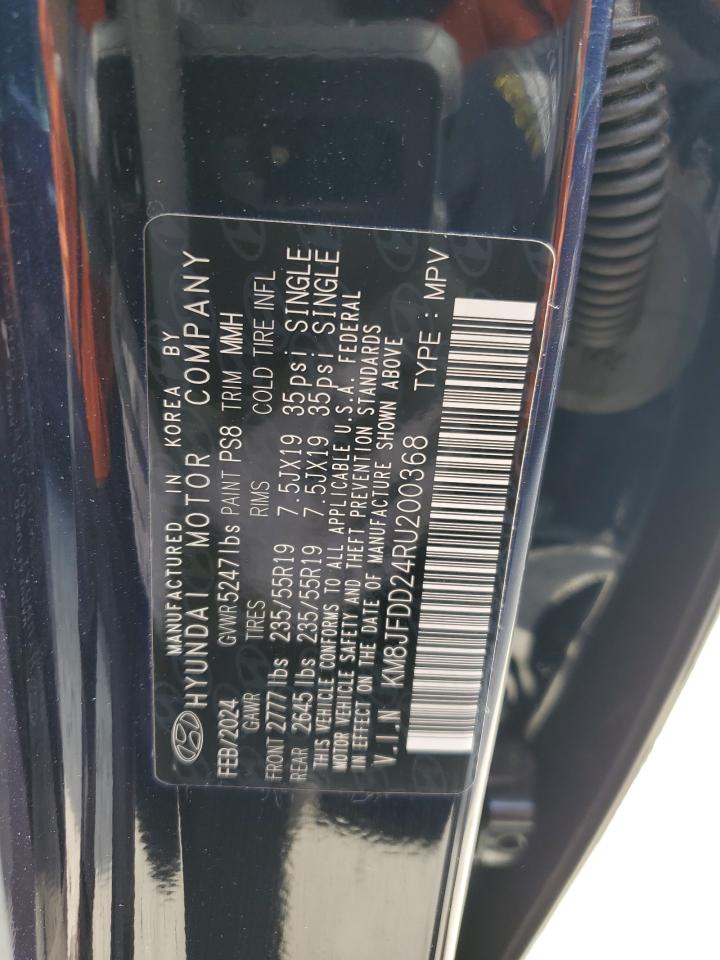 2024 Hyundai Tucson Limited VIN: KM8JFDD24RU200368 Lot: 84374675