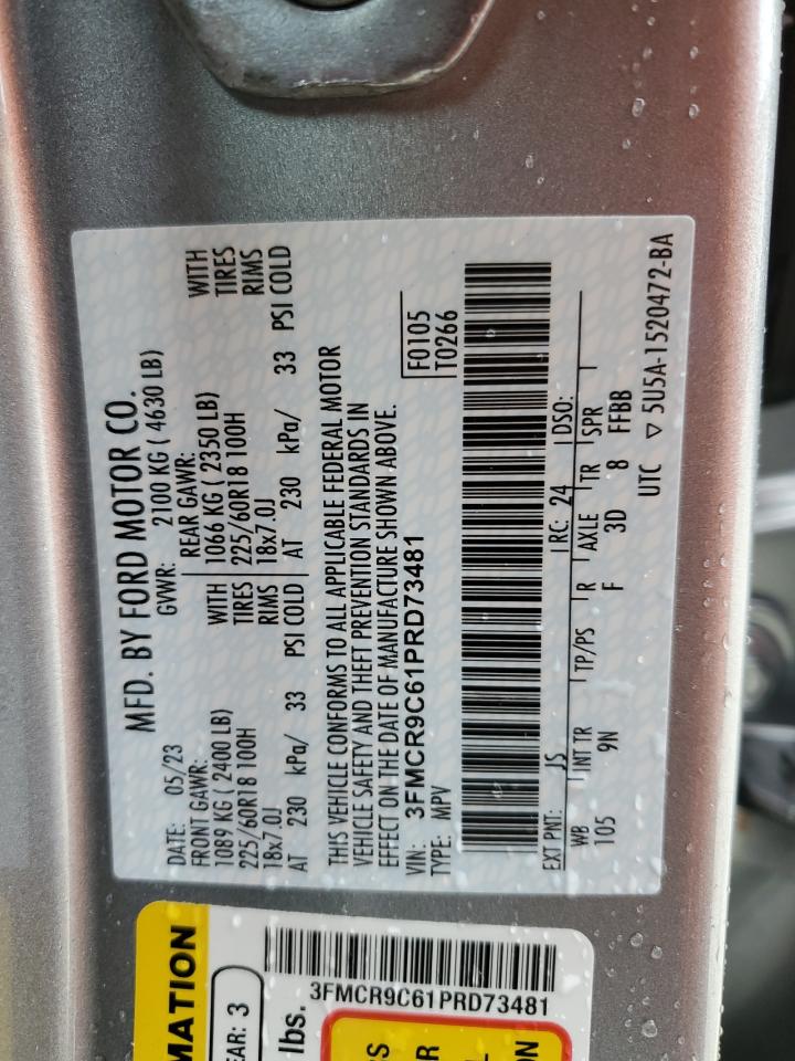 2023 Ford Bronco Sport Outer Banks VIN: 3FMCR9C61PRD73481 Lot: 71701265