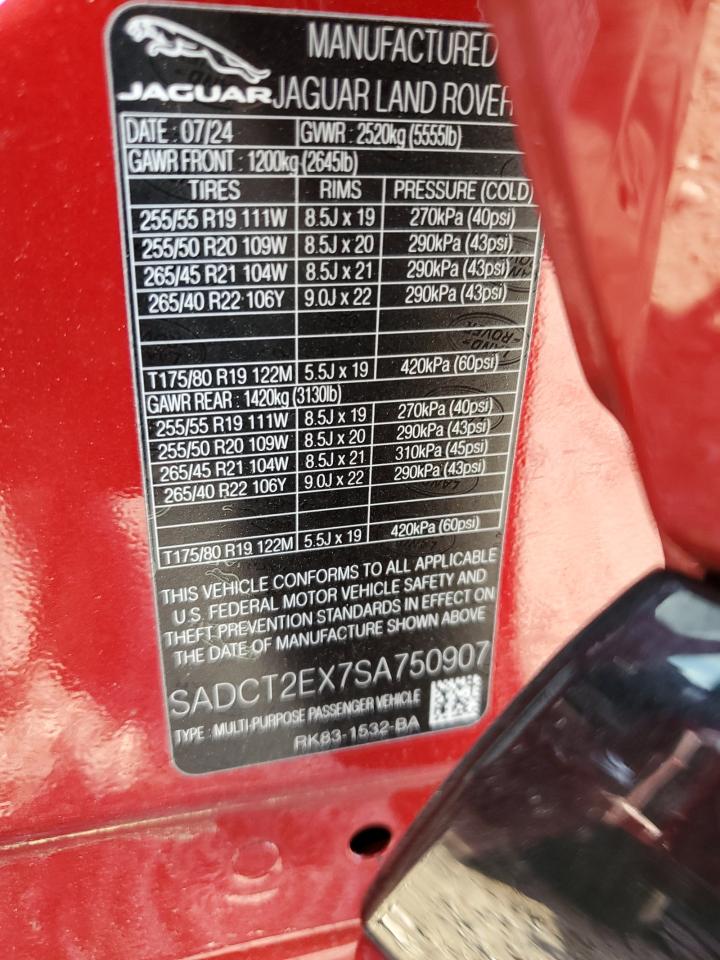 2025 Jaguar F-Pace R-Dynamic S VIN: SADCT2EX7SA750907 Lot: 83849765