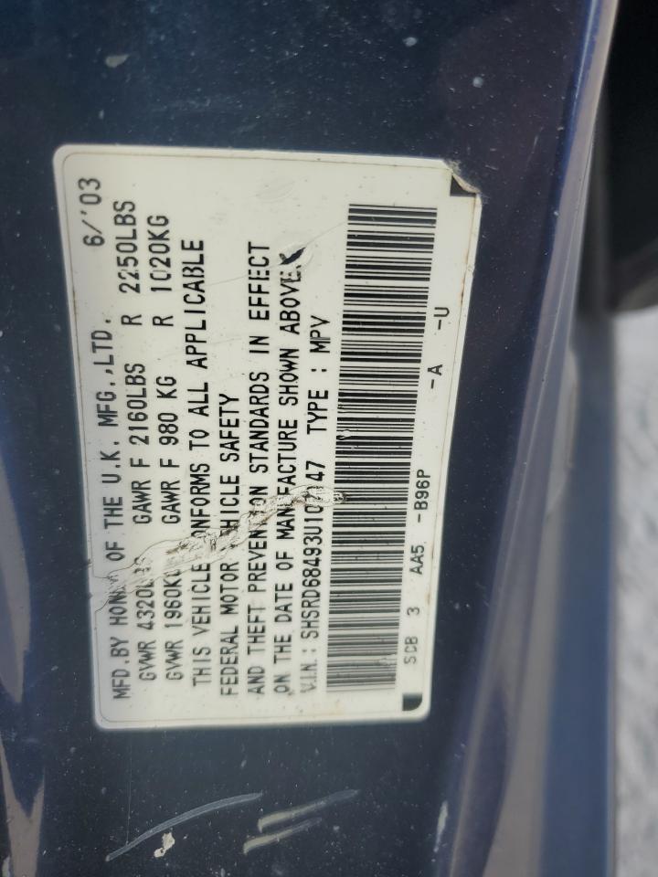 2003 Honda Cr-V Lx VIN: SHSRD68493U107147 Lot: 81717475