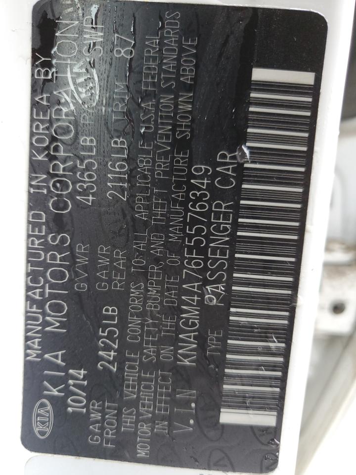 2015 Kia Optima Lx VIN: KNAGM4A76F5576349 Lot: 81432215